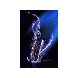 Poster Saxophone bleu