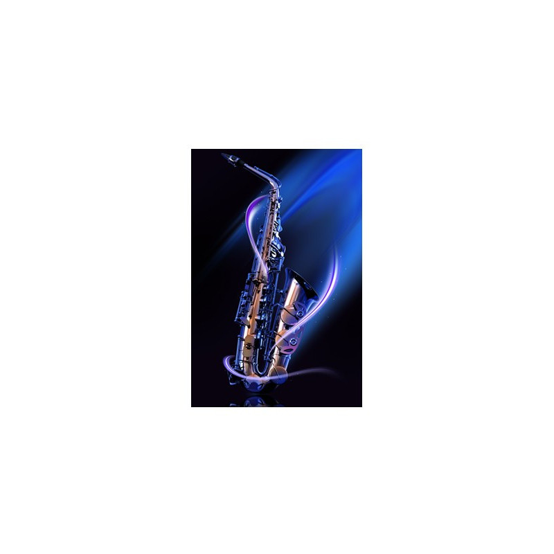 Poster Saxophone bleu