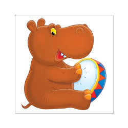 Poster Hippopotame percussioniste