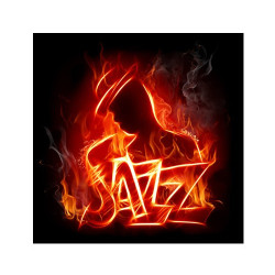 Poster Saxophoniste jazz en feu