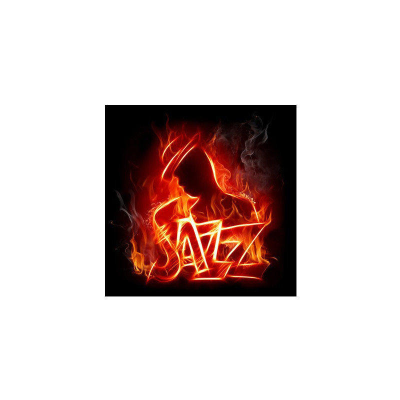 Poster Saxophoniste jazz en feu
