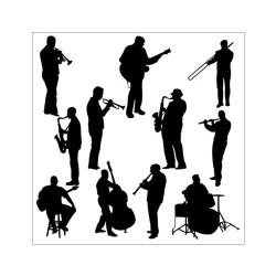Poster Silhouettes de musiciens