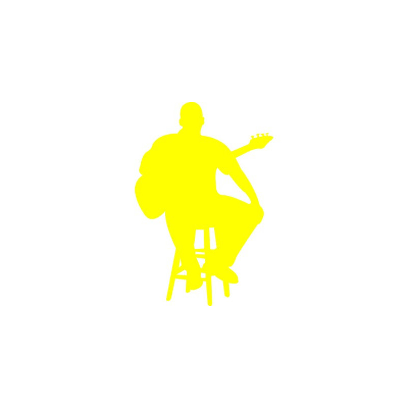 Sticker Guitariste assis