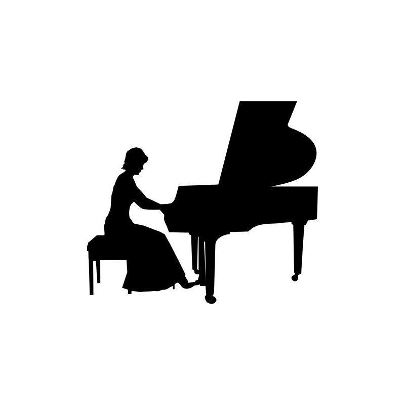 Sticker Fille pianiste