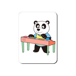 Aimant Panda avec un synthétiseur