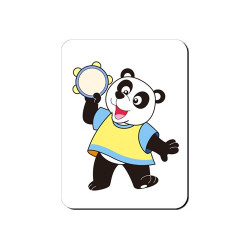 Aimant Panda avec un tambourin