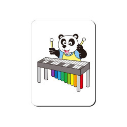 Aimant Panda avec un xylophone