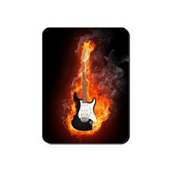 Aimant Guitare noire en feu