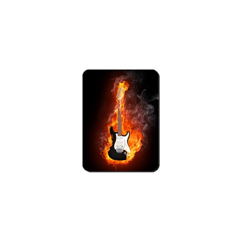 Aimant Guitare noire en feu