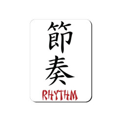 Aimant Rythme écrit en japonais et en anglais