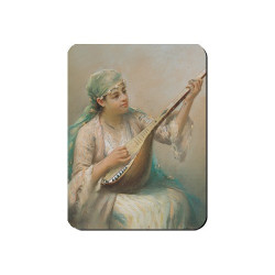 Aimant Femme jouant d'un instrument à cordes par Fausto Zonaro