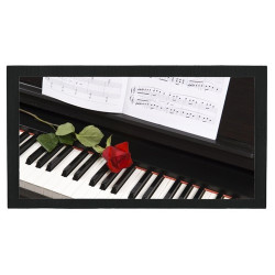 Tapis de bar : Piano, rose, partition