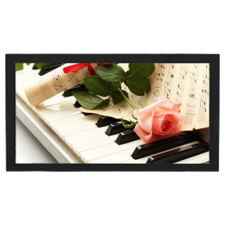 Tapis de bar : Piano, rose rose, partition