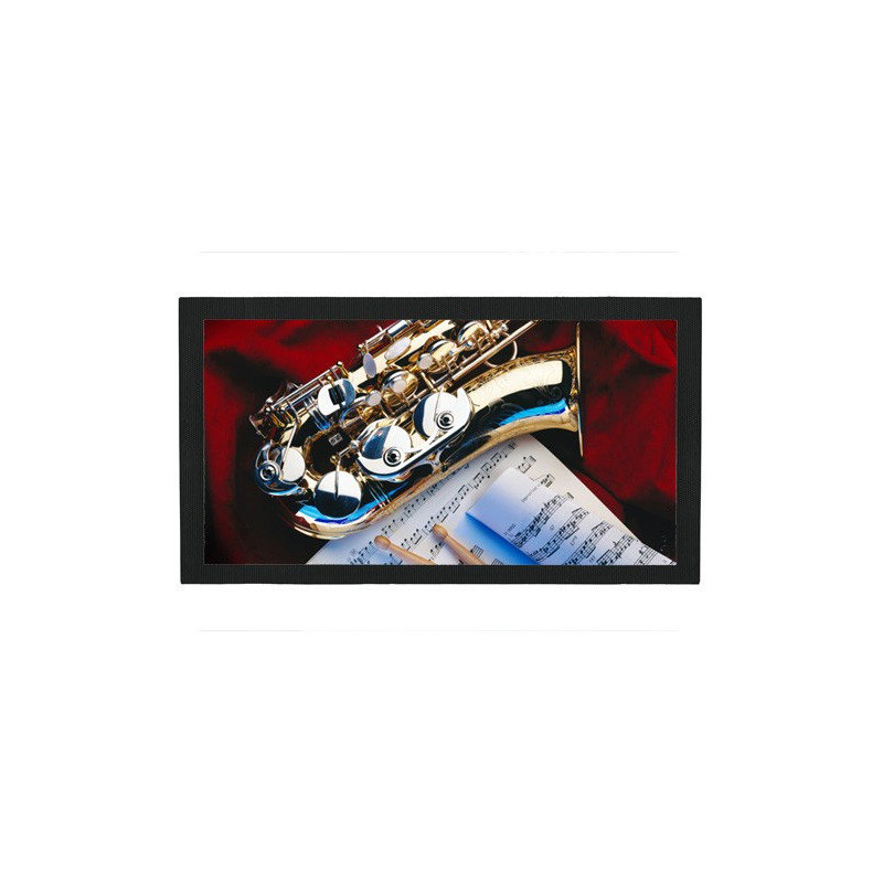 Tapis de bar : Saxophone sur un drap rouge