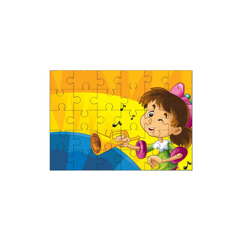 Puzzle en bois 30 pièces : Fille trompettiste
