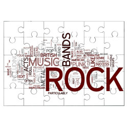 Puzzle en bois 30 pièces : Mots anglais sur le rock