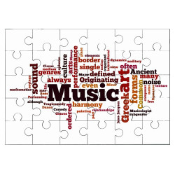 Puzzle en bois 30 pièces : Mots anglais sur la musique