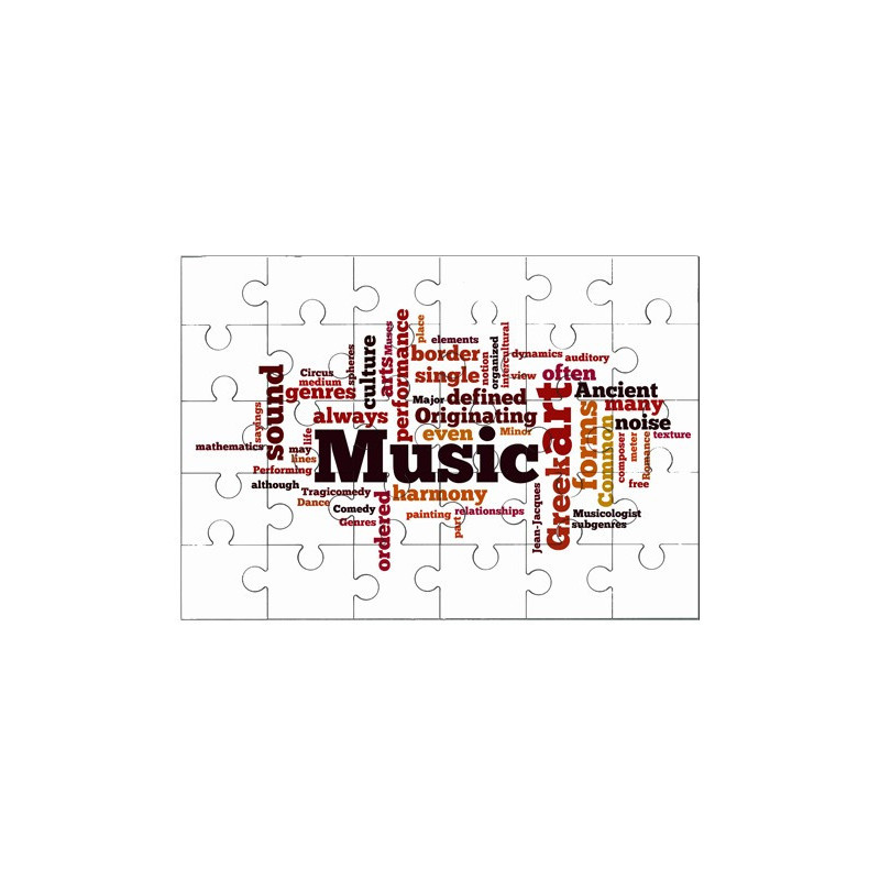 Puzzle en bois 30 pièces : Mots anglais sur la musique