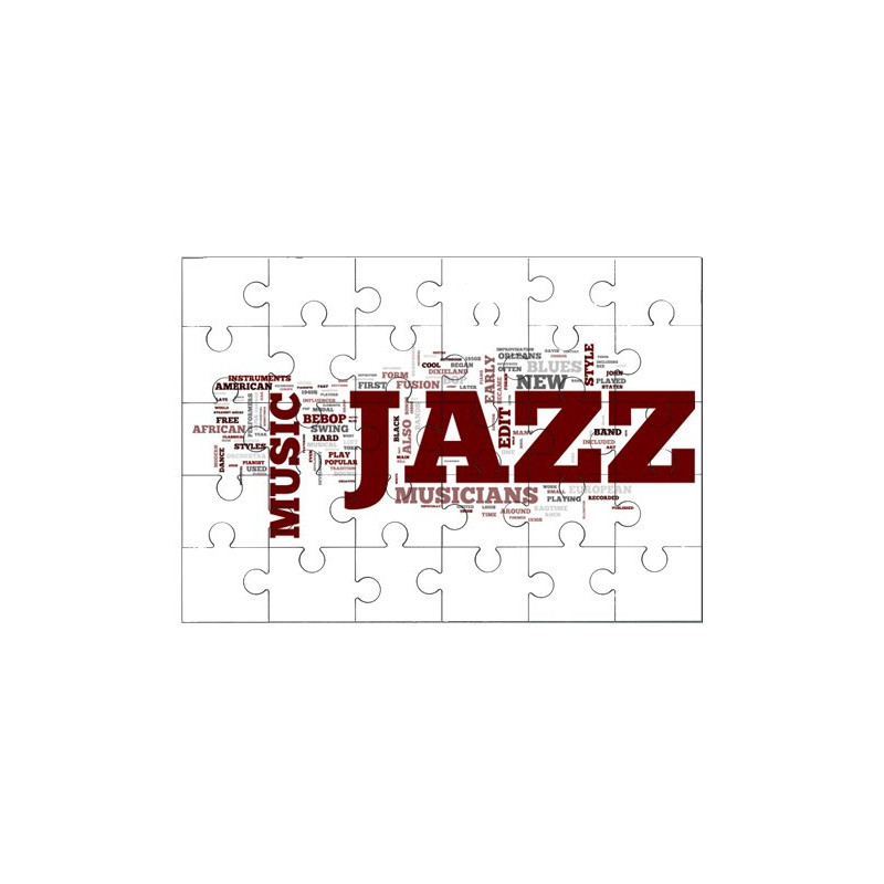 Puzzle en bois 30 pièces : Mots anglais sur le jazz