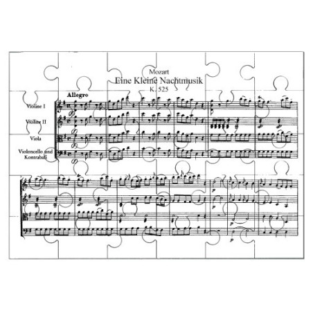 Puzzle en bois 30 pièces : Partition de la petite musique de nuit de Mozart