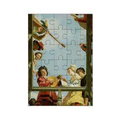 Puzzle en bois 30 pièces : Groupe musical sur un balcon par Honthorst