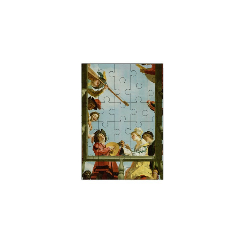 Puzzle en bois 30 pièces : Groupe musical sur un balcon par Honthorst