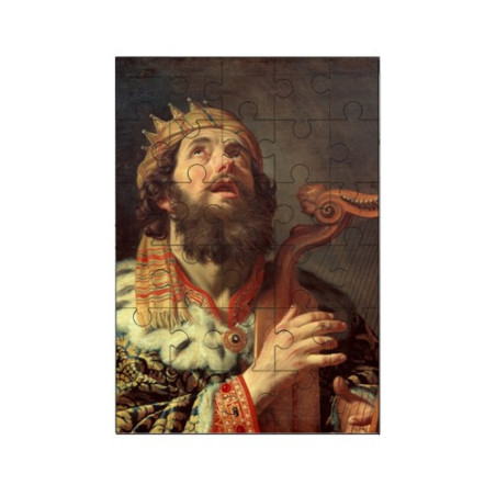 Puzzle en bois 30 pièces : Le roi David jouant de la harpe par Gerard Van Honthorst
