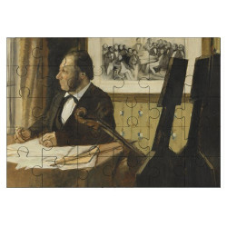 Puzzle en bois 30 pièces : Le violoncelliste Pilet par Degas