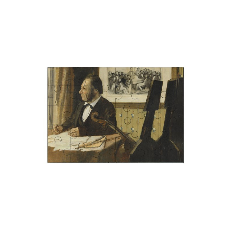 Puzzle en bois 30 pièces : Le violoncelliste Pilet par Degas
