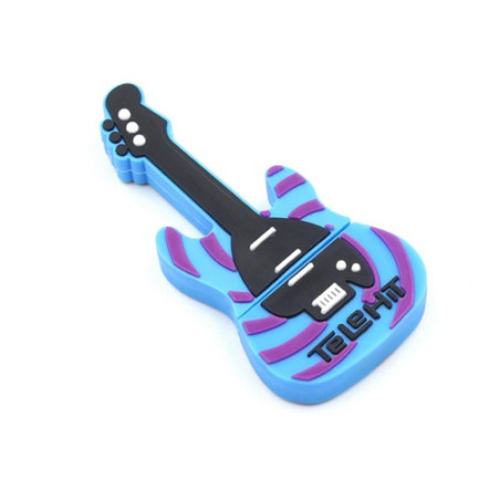 Clé USB 32 Go en forme de guitare électrique bleue et violette