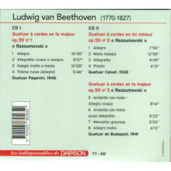 Beethoven - Les trois quatuors Razoumovski
