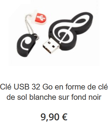 Cle USB en forme de clé de sol