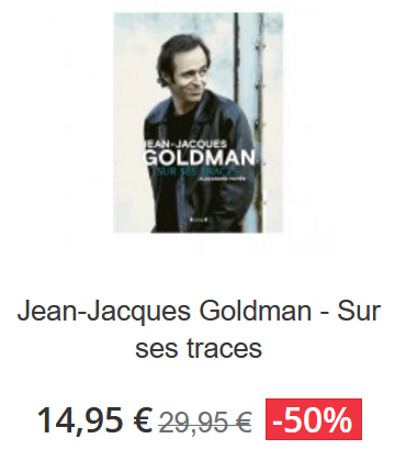 Livres sur Jean-Jacques Goldman à prix cassé